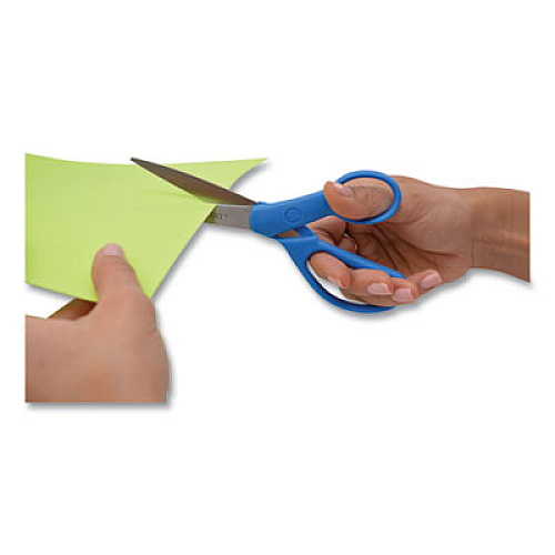 Westcott Preferred Line Stainless Steel Scissors, 7" Long, 3.25" Cut Length, Blue Offset Handle (43217)