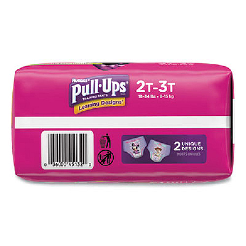Huggies PULL-UPS LEARNING DESIGNS POTTY TRAINING PANTS FOR GIRLS, SIZE 2T-3T, 25/PACK (45132)