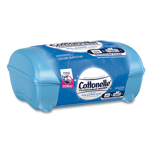 Cottonelle Fresh Care Flushable Cleansing Cloths, White, 3.75 x 5.5, 42/Pack (36734)