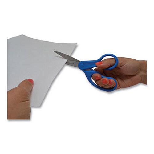 Westcott Preferred Line Stainless Steel Scissors, 8" Long, 3.5" Cut Length, Blue Straight Handle (41218)