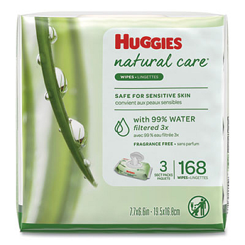 Huggies Natural Care Baby Wipes, Unscented, White, 56/pack, 3-Pack/box (43403PK)