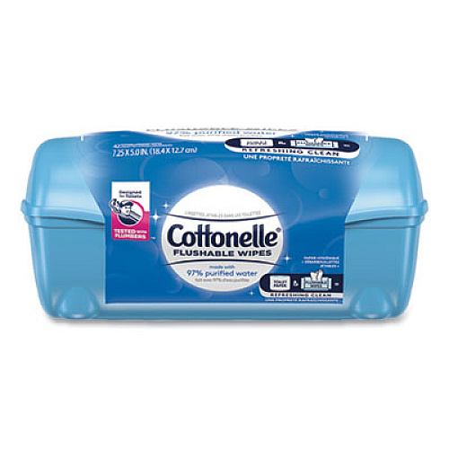 Cottonelle Fresh Care Flushable Cleansing Cloths, White, 3.75 x 5.5, 42/Pack (36734)