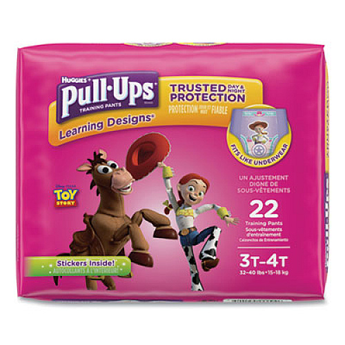 Huggies PULL-UPS LEARNING DESIGNS POTTY TRAINING PANTS FOR GIRLS, SIZE 3T-4T, 22/PACK (45140)