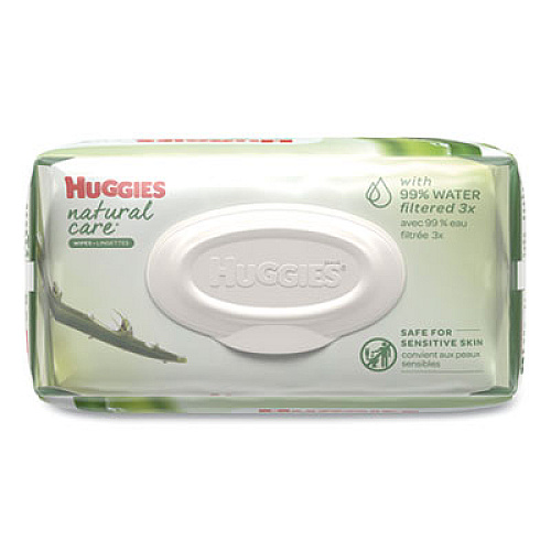 Huggies Natural Care Baby Wipes, Unscented, White, 56/pack, 3-Pack/box, 3 Box/carton (43403)