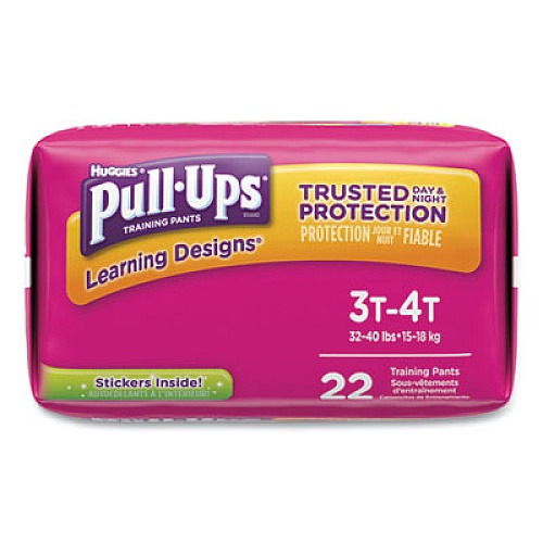 Huggies PULL-UPS LEARNING DESIGNS POTTY TRAINING PANTS FOR GIRLS, SIZE 3T-4T, 22/PACK (45140)