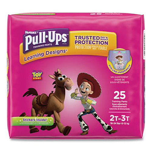 Huggies PULL-UPS LEARNING DESIGNS POTTY TRAINING PANTS FOR GIRLS, SIZE 2T-3T, 25/PACK (45132)