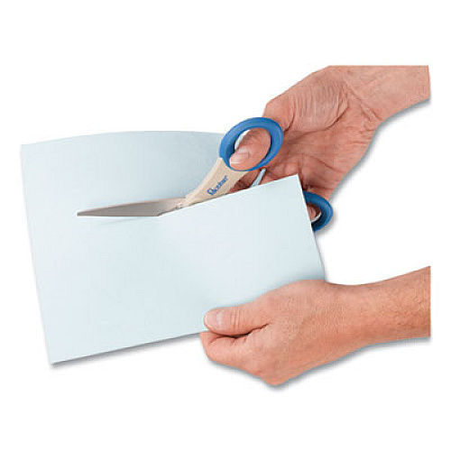 Westcott Scissors with Antimicrobial Protection, 8" Long, 3.5" Cut Length, Blue Straight Handle (14643)