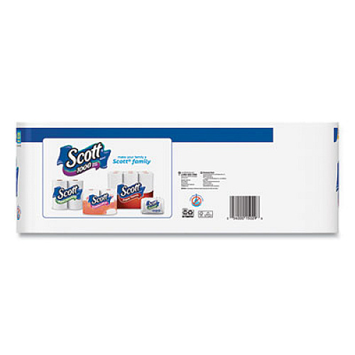 Scott 1000 Bathroom Tissue, Septic Safe, 1-Ply, White, 1,000 Sheets/Roll, 20 Rolls/Pack, 2 Packs/Carton (20032CT)