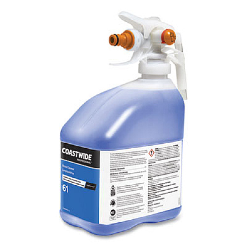 Coastwide Professional Glass Cleaner 61 Eco-ID Ammonia-Free Concentrate for EasyConnect Systems, Unscented, 101 oz Bottle, 2/Carton (24381057)