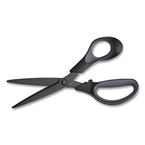 TRU RED Non-Stick Titanium-Coated Scissors, 8" Long, 3.86" Cut Length, Charcoal Black Blades, Black/Gray Straight Handle (24380515)
