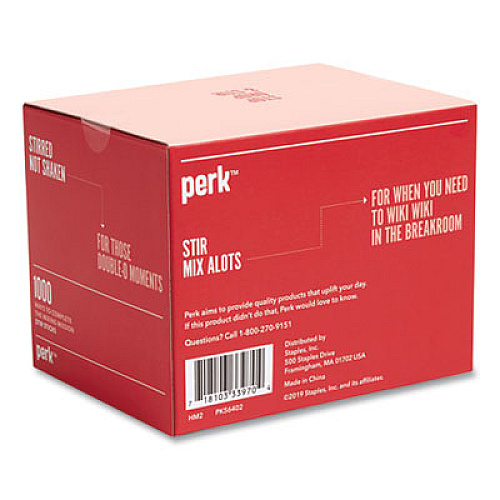 Perk Red Plastic Stirrers, 1,000/Pack (24393962)