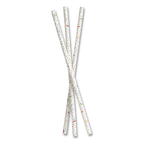 Perk Wrapped White Paper Straws, 9", White, 400/Pack (24394754)