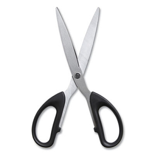 TRU RED Stainless Steel Scissors, 7" Long, 2.64" Cut Length, Assorted Straight Handles, 2/Pack (24380518)
