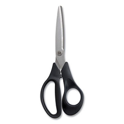 TRU RED Stainless Steel Scissors, 8" Long, 3.58" Cut Length, Assorted Straight Handles, 2/Pack (24380494)