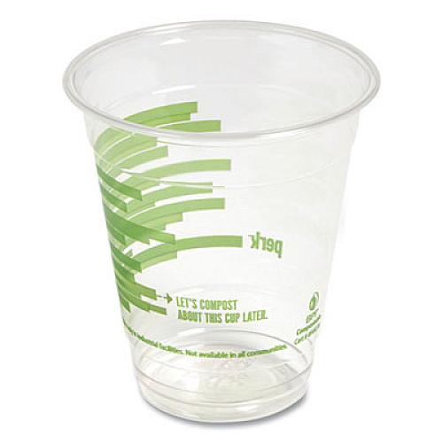 Perk 24394121 Eco-ID Compostable PLA Corn Plastic Cold Cups