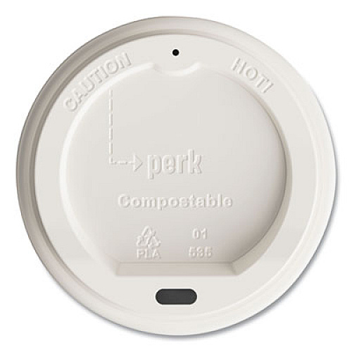 Perk 24394129 Compostable Plastic Hot Cup Lids
