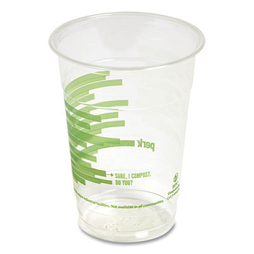Perk 24394128 Eco-ID Compostable PLA Corn Plastic Cold Cups