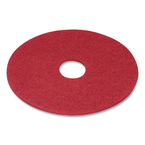 Coastwide Professional Buffing Floor Pads, 17" Diameter, Red, 5/Carton (663604)