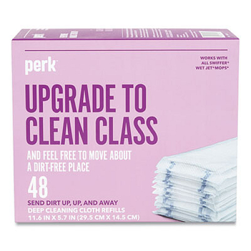 Perk Deep Cleaning Cloth Refills, 11.6 x 5.7, White, 48/Pack (24382523)