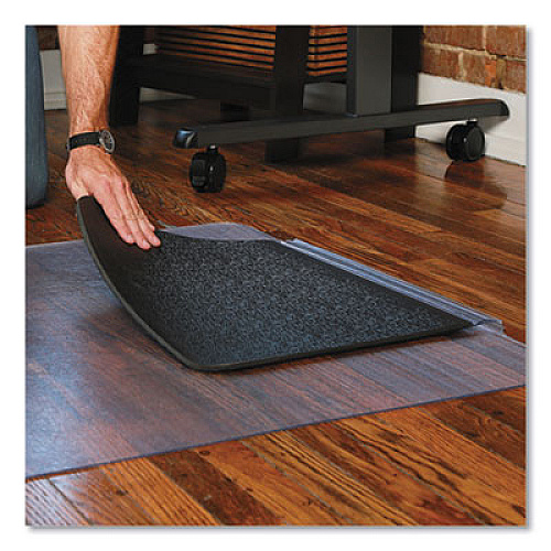 ES Robbins Sit or Stand Mat for Carpet or Hard Floors, 36 x 53 with Lip, Clear/Black (184612)