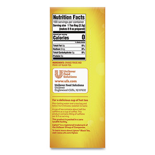 Lipton Tea Bags, Black, 100/Box (291)