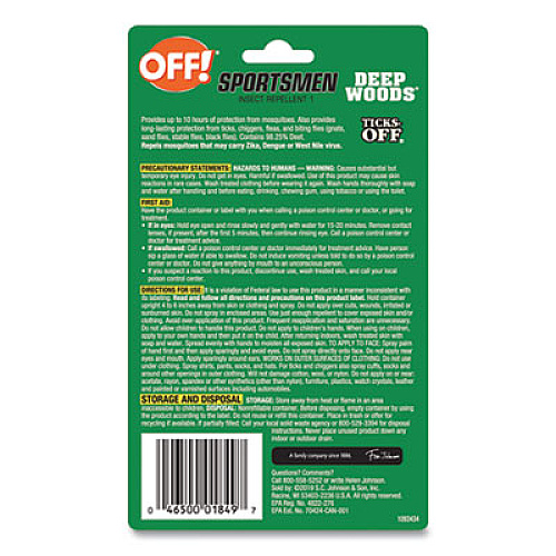 OFF! Deep Woods Sportsmen Insect Repellent, 1 oz Spray Bottle (317188)