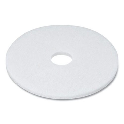 Coastwide Professional Polishing Floor Pads, 17" Diameter, White, 5/Carton (663606)