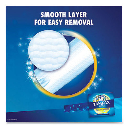 Tampax Pearl Tampons, Regular Absorbency, 18/Box (00454)
