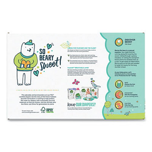Seventh Generation FREE AND CLEAR BABY DIAPERS, SIZE 4, 22 LBS TO 32 LBS, 81/CARTON (24400162)