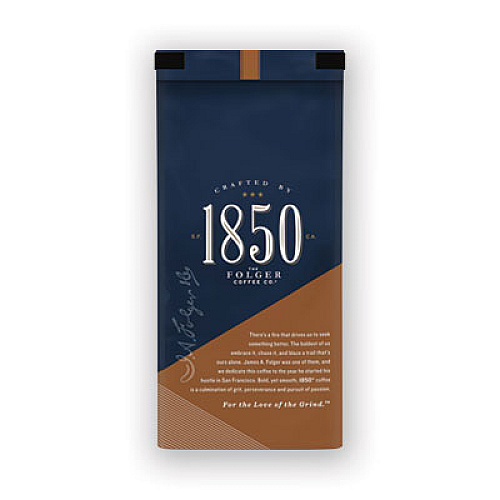 1850 Coffee, Pioneer Blend, Medium Roast, Ground, 12 oz Bag, 6/Carton (60514)