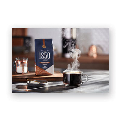 1850 Coffee, Pioneer Blend, Medium Roast, Ground, 12 oz Bag, 6/Carton (60514)