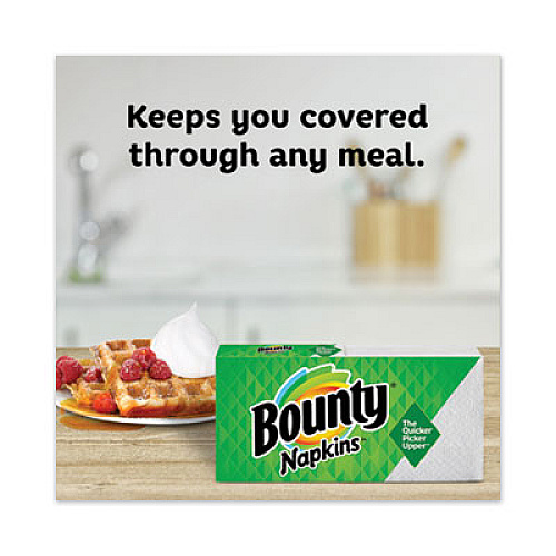 Bounty Quilted Napkins, 1-Ply, 12.1 x 12, Assorted - Print or White, 200/Pack (34885)