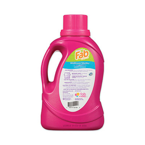 Fab LAUNDRY DETERGENT LIQUID, WILDFLOWER MEDLEY (FLOWER SHOWERS), 40 LOADS, 60 OZ BOTTLE, 6/CARTON (FABBB35CT)