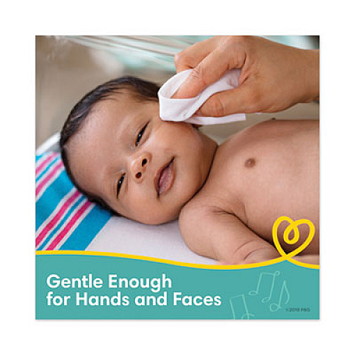 Pampers Sensitive Baby Wipes, White, Cotton, Unscented, 64/Tub, 8 Tub/Carton (19505CT)