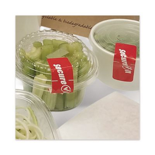 National Checking Company SecureIT Tamper Evident Food Container Seals, 1 x 3, Red, Paper, 250/Roll, 2 Rolls/Pack (P13SI2)