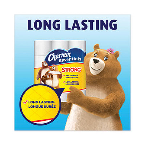 Charmin Essentials Strong Bathroom Tissue, Septic Safe, 1-Ply, White, 4 x 3.92, 451/Roll, 36 Individually Wrapped Rolls/Carton (98283)