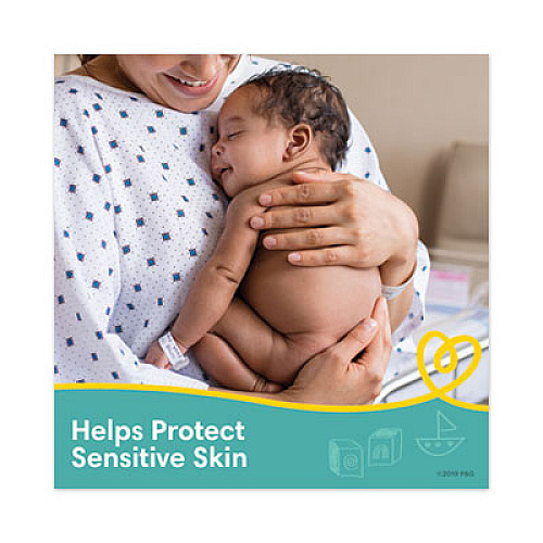 Pampers Sensitive Baby Wipes, White, Cotton, Unscented, 64/Tub, 8 Tub/Carton (19505CT)