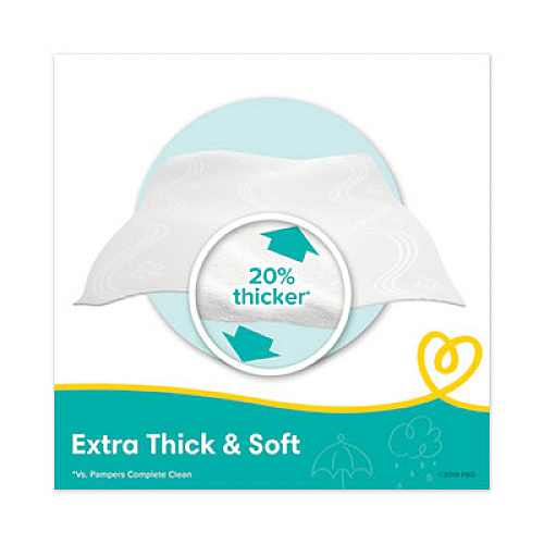 Pampers Sensitive Baby Wipes, White, Cotton, Unscented, 64/Tub, 8 Tub/Carton (19505CT)