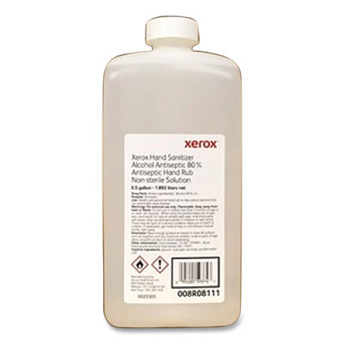 Xerox Liquid Hand Sanitizer, 0.5 gal Bottle, Unscented, 4/Carton (008R08111)