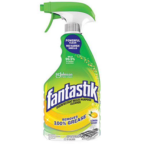 Fantastik Disinfectant Multi-Purpose Cleaner Lemon Scent, 32 oz Spray Bottle, 8/Carton (366094)