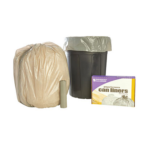 AbilityOne 8105015171379, SKILCRAFT Linear Low Density Can Liners, 45 gal, 1 mil, 40" x 46", Gray, 40/Box