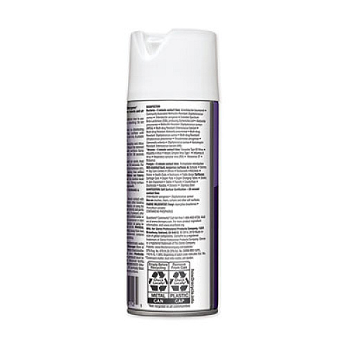 Clorox 4 in One Disinfectant and Sanitizer, Lavender, 14 oz Aerosol Spray, 12/Carton (32512)