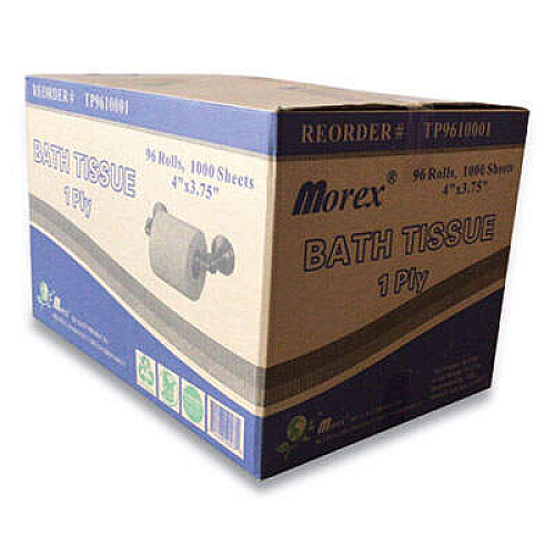 TEH TUNG ONE-PLY BATH TISSUE, SEPTIC SAFE, WHITE, 1,000 SHEETS/ROLL, 96 ROLLS/CARTON (TP9610001)