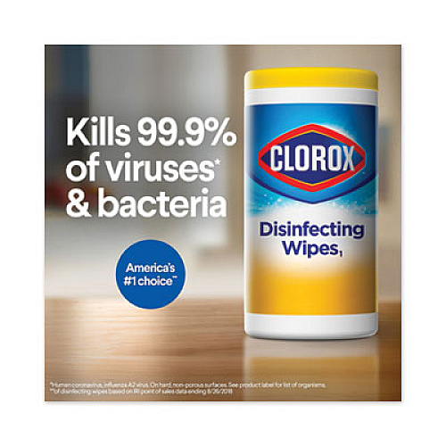 Clorox Disinfecting Wipes, 7 x 8, Fresh Scent/Citrus Blend, 75/Can, 2 Cans/PK, 6 PK/CT (01599CT)