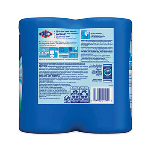 Clorox Disinfecting Wipes, 7 x 8, Fresh Scent/Citrus Blend, 75/Can, 2 Cans/PK, 6 PK/CT (01599CT)