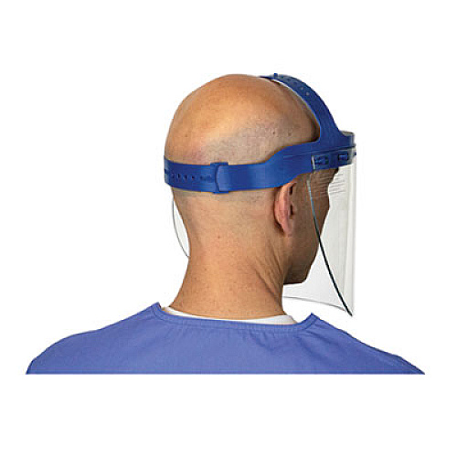 Suncast Fully Assembled Full Length Face Shield with Head Gear, 16.5 x 10.25 x 11, Clear/Blue, 16/Carton (HGASSY16)