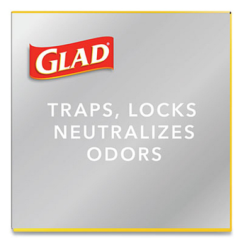 Glad TALL KITCHEN DRAWSTRING TRASH BAGS, 13 GAL, 0.72 MIL, 23.75" X 24.88", WHITE, 240/CARTON (79008CT)