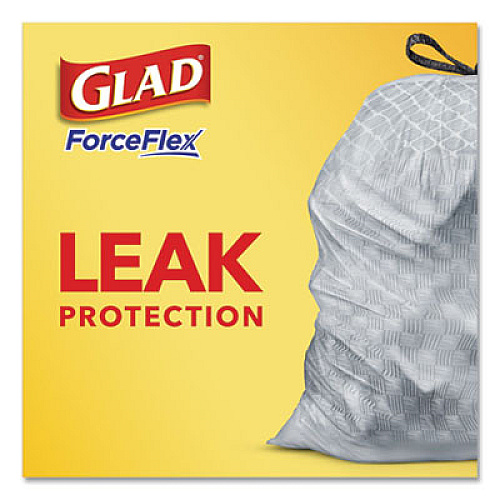 Glad TALL KITCHEN DRAWSTRING TRASH BAGS, 13 GAL, 0.72 MIL, 23.75" X 24.88", WHITE, 240/CARTON (79008CT)