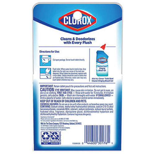 Clorox BLEACH AND BLUE AUTOMATIC TOILET BOWL CLEANER, RAIN CLEAN, 2.47 OZ TABLET (30176)