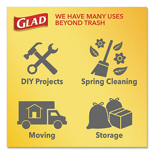 Glad TALL KITCHEN DRAWSTRING TRASH BAGS, 13 GAL, 0.72 MIL, 23.75" X 24.88", WHITE, 240/CARTON (79008CT)